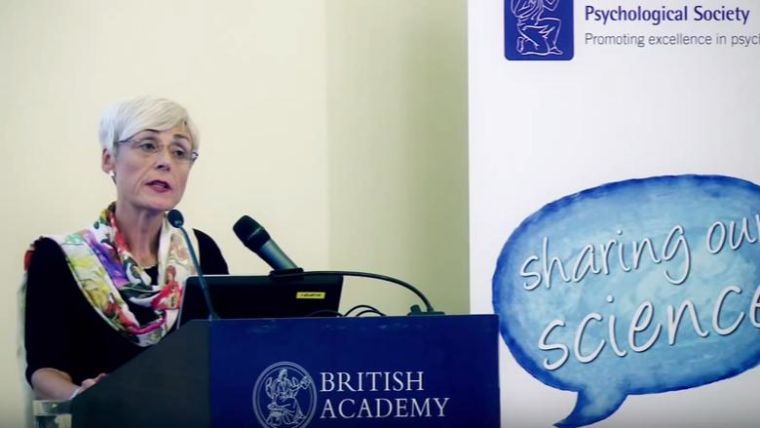 Professor Maggie Snowling lecturing at the British Academy on dyslexia in 2013